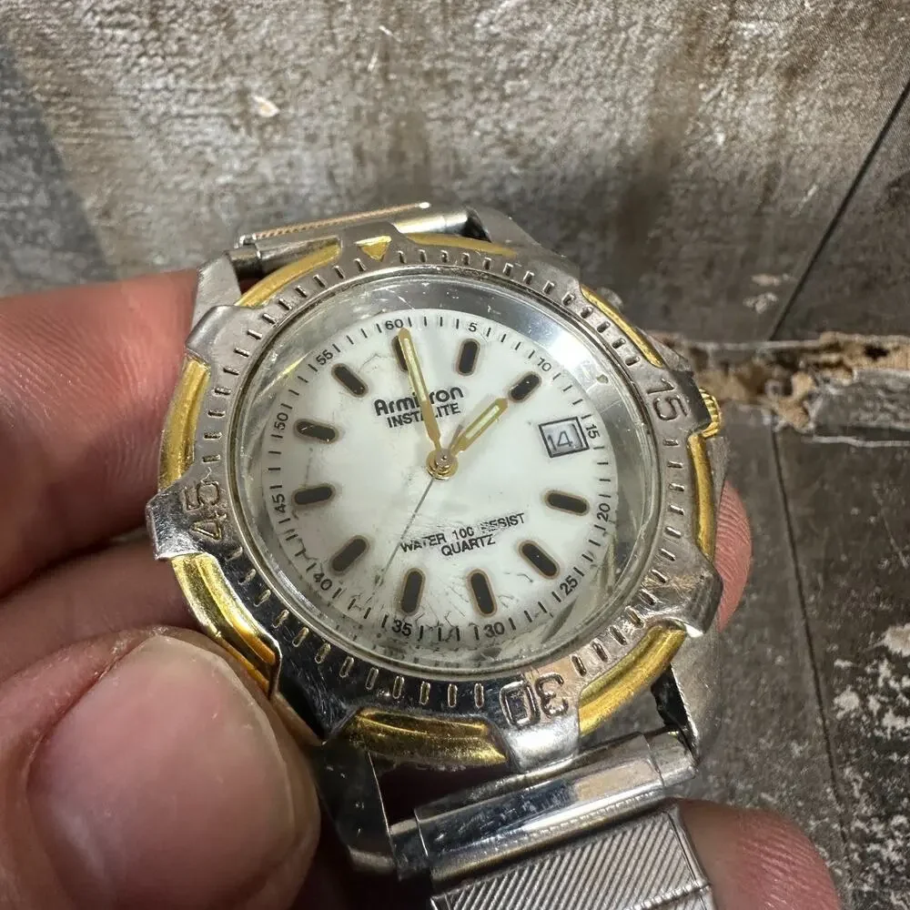 Armitron Instalite Men Two Tone Expansion Quartz 20/2957-9‎ Japan MOVT